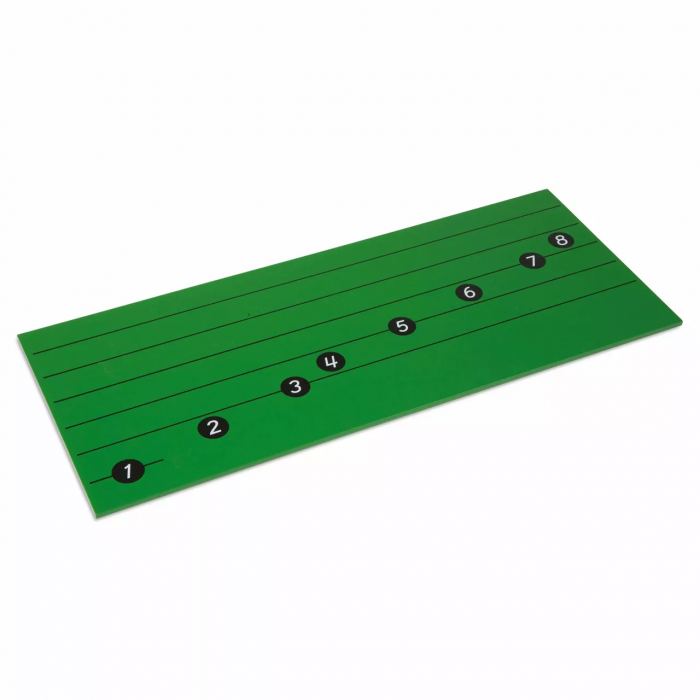 Bảng nhạc riêng cho từng nhân viên để làm bài tập ký hiệu nhạc đầu tiên (Bells Staff Board)