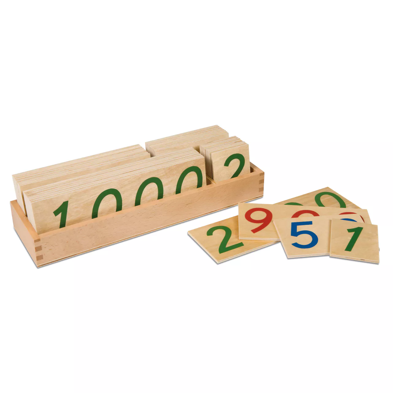 Bộ thẻ số lớn 1–9000 bằng gỗ (Large Number Cards 1-9000: Wood)