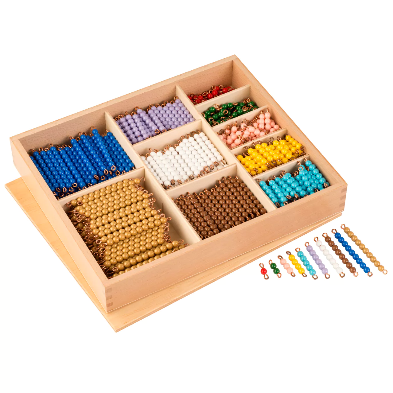 Phép nhân hạt cườm nhiều màu (Multiplication Bead Bar Layout Box: Individual Beads) (Nhựa)